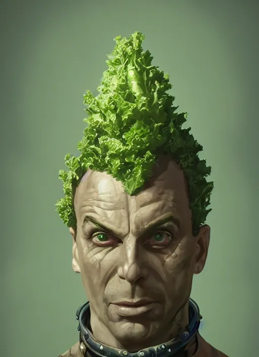 Prompt: portrait of tony kale!! as kale!! biohazard bioshock, au naturel, hyper detailed, digital art, trending in artstation, cinematic lighting, studio quality, smooth render, unreal engine 5 rendered, octane rendered, art style by klimt and nixeu and ian sprigger and wlop and krenz cushart