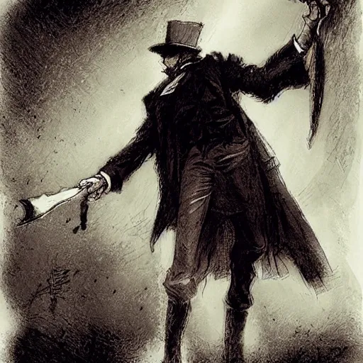 Prompt: jack the ripper high resolution, high quality, by jean - baptiste monge