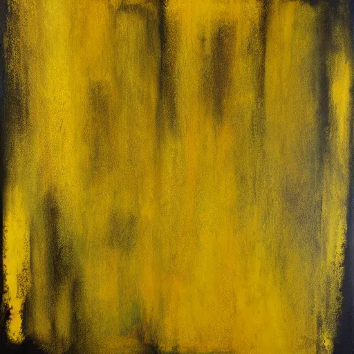 Prompt: an abstract yellow painting of mellowness