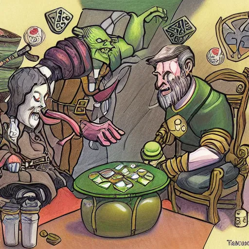 Image similar to illustration of health potion, dungeons and dragons, by tony diterlizzi