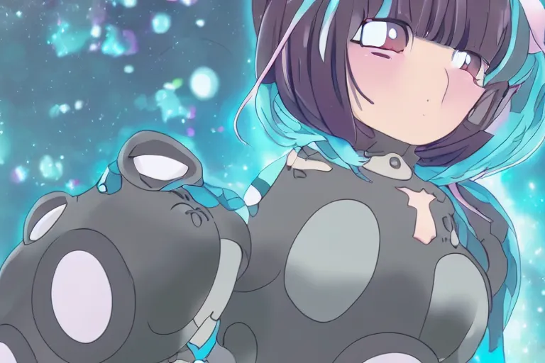 Image similar to tardigrade anime girl, panarthropoda kemonomimi, anime style woman with anthropomorphic tardigrade traits, cute anime screenshot, ultra detailed, 8 k high definition