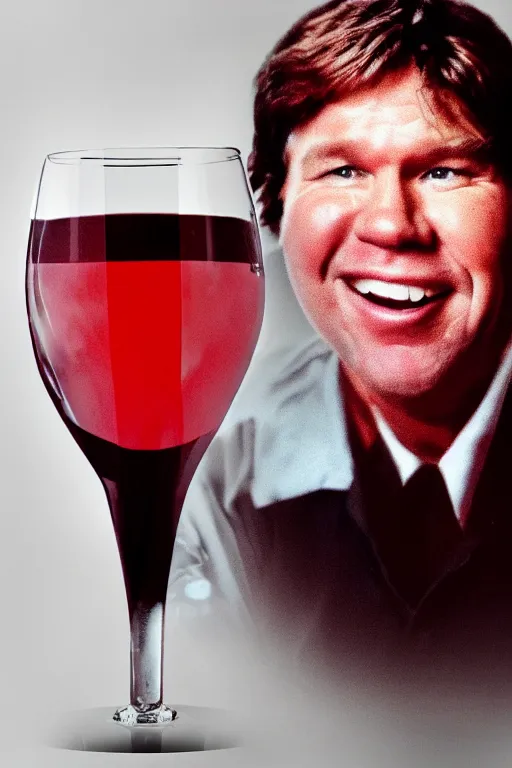 Prompt: 📷 red wine in a glass with steve irwin's face 🍷, made of drink, still image, dynamic lighting, 4 k