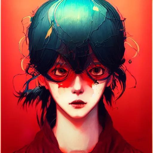 Image similar to prompt : red portrait soft light painted by james jean and katsuhiro otomo and erik jones, inspired by evangeleon anime, smooth face feature, intricate oil painting, high detail illustration, sharp high detail, manga and anime 1 9 9 0