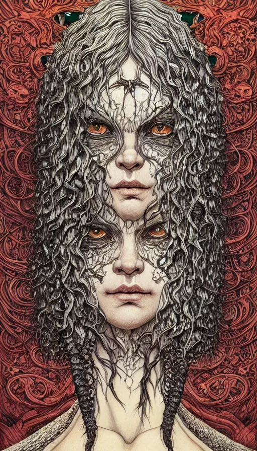 Prompt: portrait painted in jacek yerka style drawn by vania zouravliov and takato yamamoto, inspired by witcher, intricate acrylic gouache painting, high detail, sharp high detail, artstation