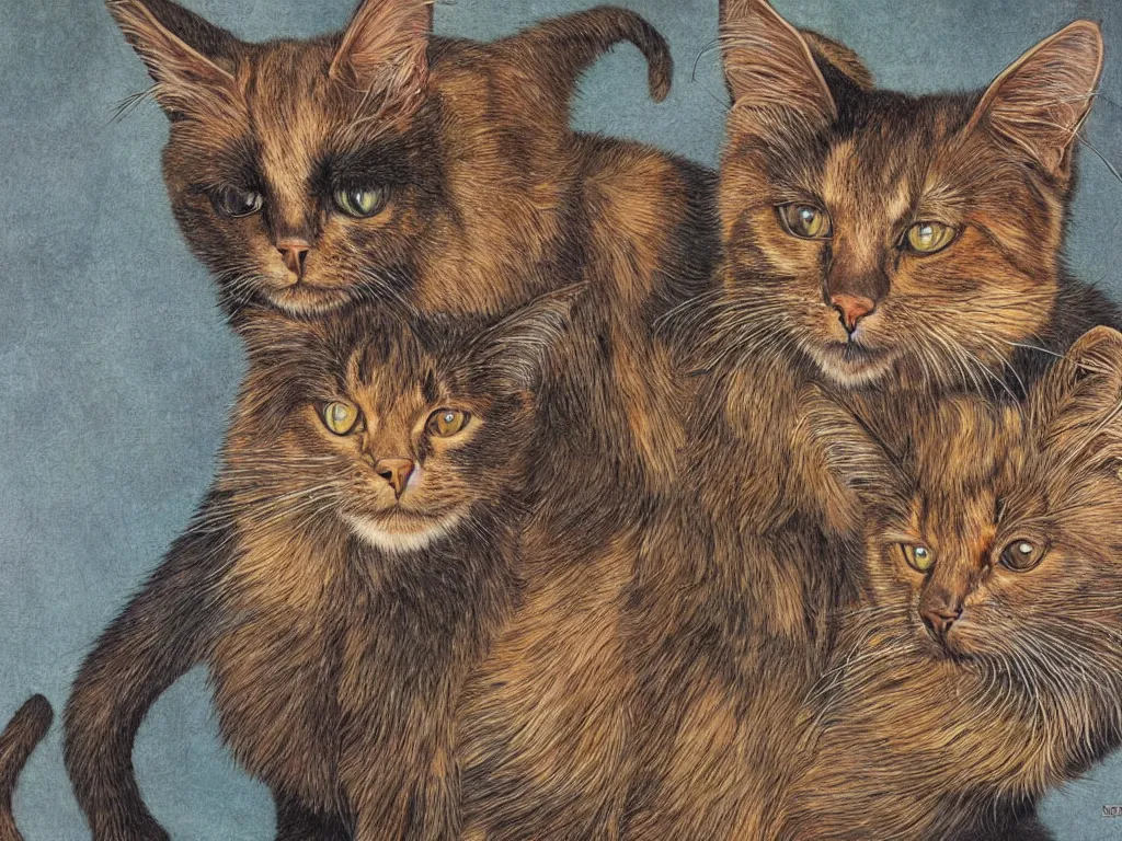 Prompt: a Somali cat peinted by Alex Grey