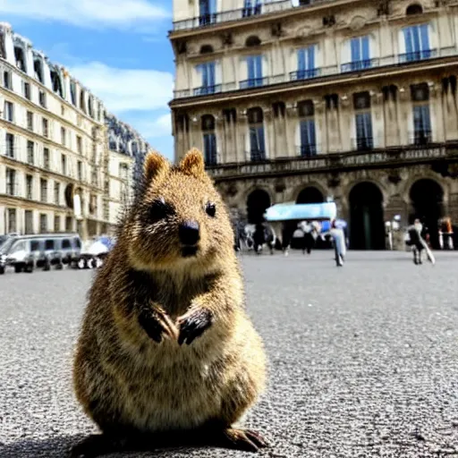 Prompt: a quokka in paris,