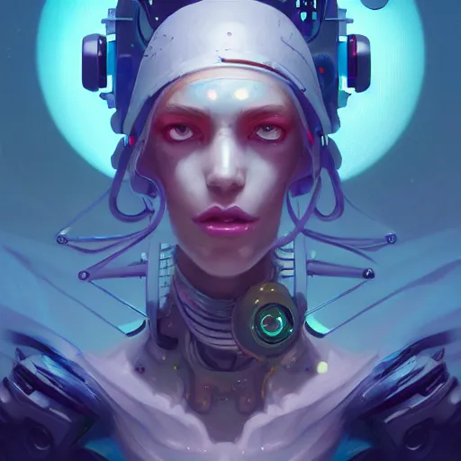 Image similar to a portrait of a beautiful cybernetic hippie, cyberpunk concept art by pete mohrbacher and wlop and artgerm and josan gonzales, digital art, highly detailed, intricate, sci-fi, sharp focus, Trending on Artstation HQ, deviantart, unreal engine 5, 4K UHD image