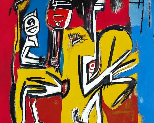 Prompt: painting of two people hugging by graham sutherland, basquiat, neo - expressionism, muted colors!!!