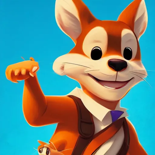 Image similar to face icon stylized minimalist chip'n dale : rescue rangers, loftis, cory behance hd by jesper ejsing, by rhads, makoto shinkai and lois van baarle, ilya kuvshinov, rossdraws global illumination