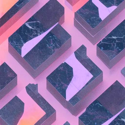 Prompt: marble + tech, generative pattern, minimalistic, high contrast, sunrise color grading, holographic map