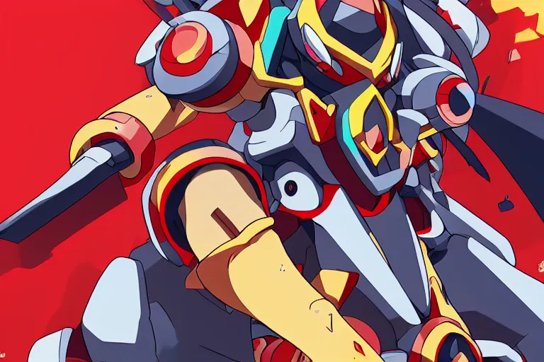 Image similar to gurren lagann, in the style of studio trigger, illustration, epic, hyper detailed, smooth, sharp focus, ray tracing