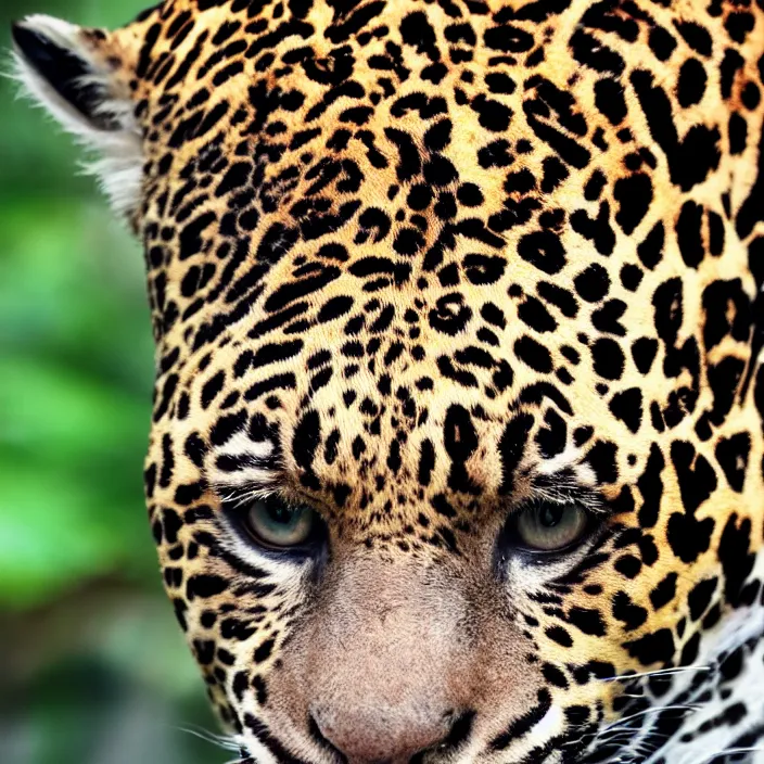 Image similar to portrait photograph of crypto from apex legens, young male, symmetric face!, symmetric round detailed eyes!!, slight smile, natural light, with a very detailed jaguar! on her shoulder in a tropical greenhouse. looking at the camera!! super resolution. extremely detailed. graflex camera!, bokeh!!!!! trending on artstation.