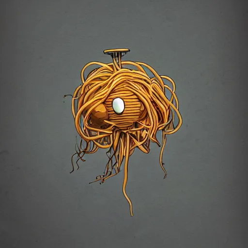 Image similar to the flying spaghetti monster, Artstation