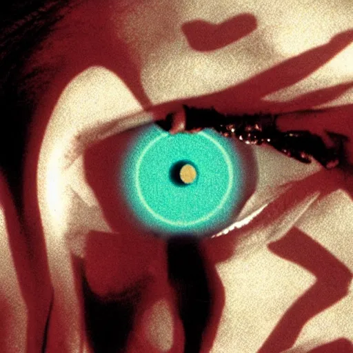 Image similar to movie still of cyborg with glowing third eye, cinematic composition, cinematic light, criterion collection, by lars von trier