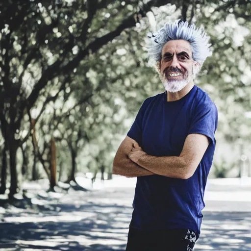 Image similar to portrait photo still of real life rick sanchez 8 k, 8 5 mm f 1. 8