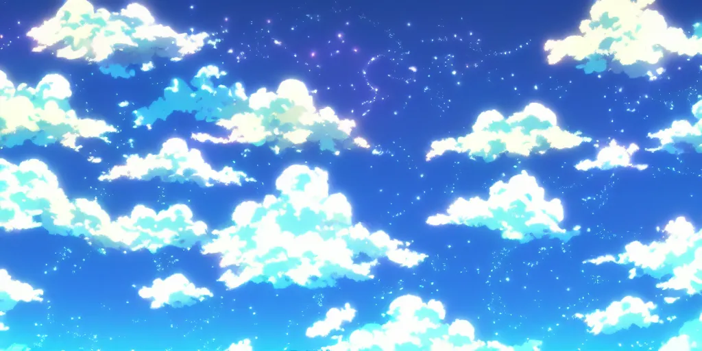 Image similar to A background for an anime-themed social media profile sky bright clouds bloom effect from Skyrim blender studio ghibli clouds