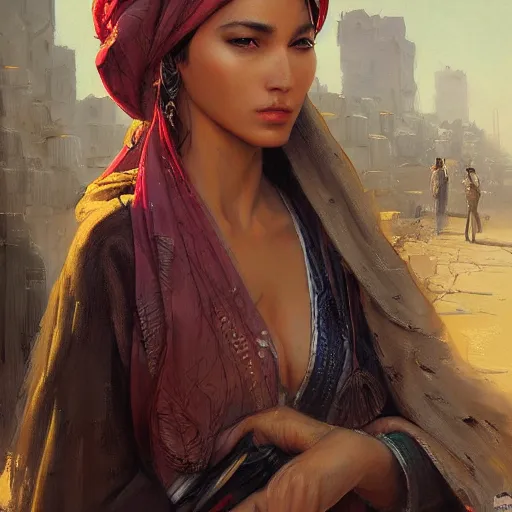 Prompt: a beautiful portrait painting of life in north africa, masterpiece by famous artist nasreddine dinet and ross tran and eugene de blaas, artstation