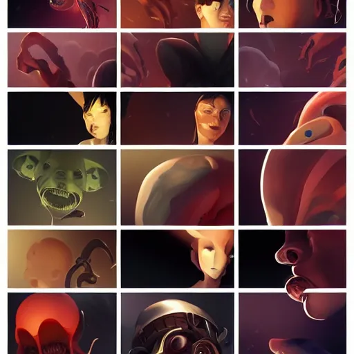 Image similar to face icon stylized minimalist xenomorphs, loftis, cory behance hd by jesper ejsing, by rhads, makoto shinkai and lois van baarle, ilya kuvshinov, rossdraws global illumination