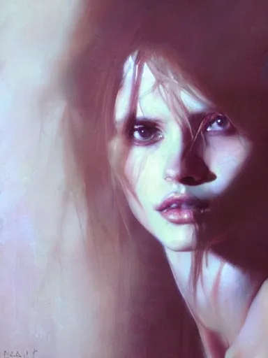 Prompt: portrait of abbey lee by ruan jia