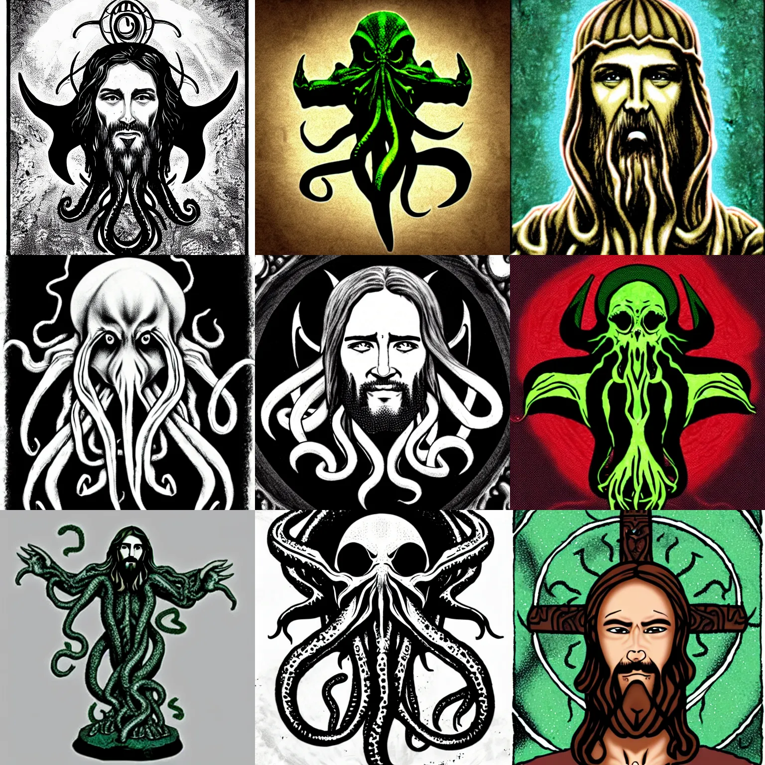 Prompt: jesus in cthulhu form