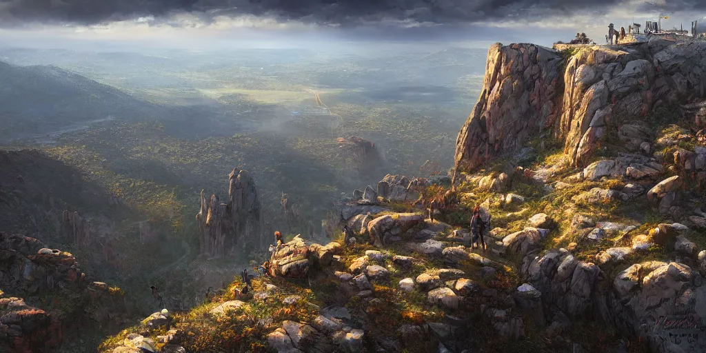 Image similar to but not only that : let freedom ring from stone mountain of georgia. let freedom ring from lookout mountain of tennessee. ultrafine highly detailed hyper colorful illustration, sharp focus, rozalski, craig mullins, unreal engine highly rendered, global illumination, radiant light, intricate and detailed environment