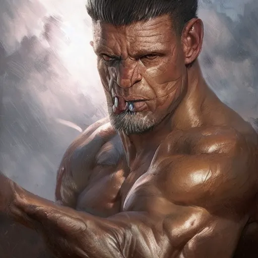 Image similar to a commission of a muscular athropomorphic half human half elephant,digital art,art by greg rutkowski,charles bowater,ross tran,hyperdetailed,detailed face,photorealistic,professional lightimg,dramatic,cool,award winning,2022,victorian