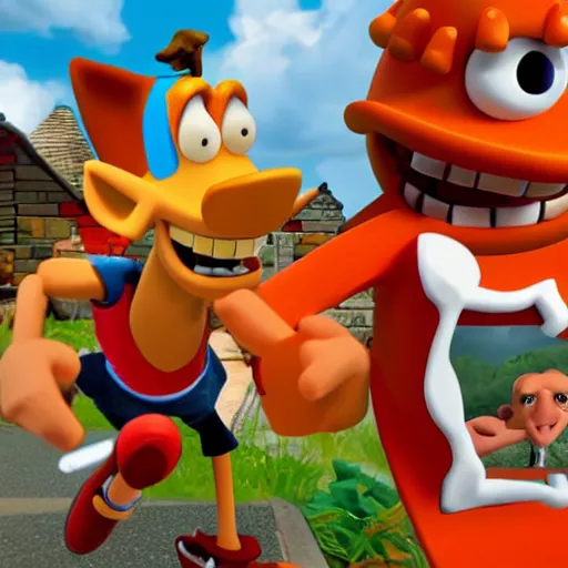 Prompt: crash bandicoot in the style of Wallace and Gromit