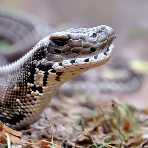 Image similar to rattlesnake morphed with a hawk,hybrid animal