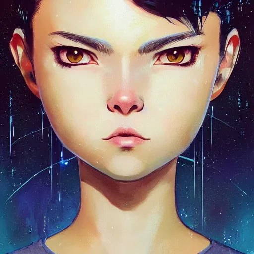 Image similar to A space realistic cat with big and cute eyes, fine-face, realistic shaded perfect face, fine details. realistic shaded lighting poster by Ilya Kuvshinov katsuhiro otomo ghost-in-the-shell, magali villeneuve, artgerm, Jeremy Lipkin and Michael Garmash, Rob Rey and Kentarõ Miura style, trending on art station