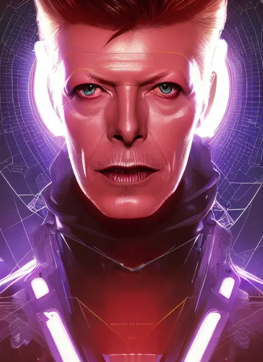 Prompt: symmetry!! portrait of david bowie, sci - fi, tech wear, glowing lights!! intricate, elegant, highly detailed, digital painting, artstation, concept art, smooth, sharp focus, illustration, art by artgerm and greg rutkowski and alphonse mucha