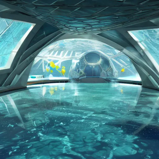 Prompt: futuristic underwater dome city