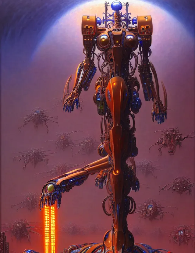 Prompt: a giant art nouveau mecha, tim hildebrandt, wayne barlowe, bruce pennington, donato giancola, trending on artstation, cinematic composition, beautiful lighting, hyper detailed, 8 k, oil on canvas