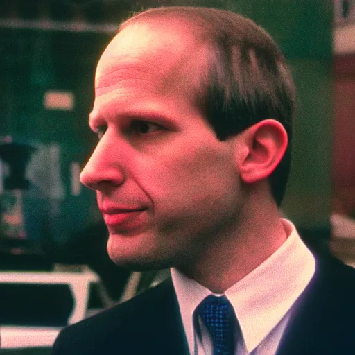 Prompt: color 35mm film still of Nick Bostrom, figure portrait