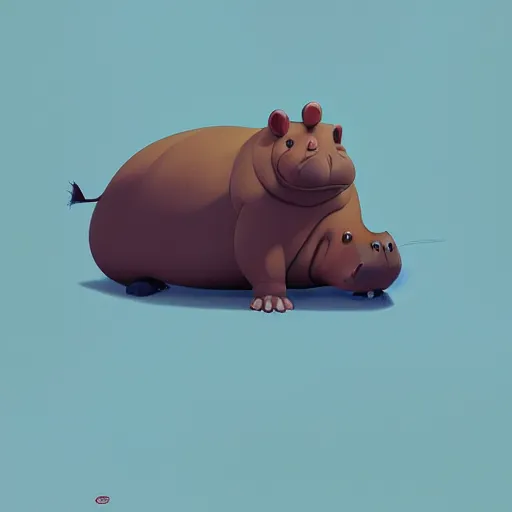 Prompt: goro fujita ilustration a hippo with a sad face and big eyes by goro fujita, painting by goro fujita, sharp focus, highly detailed, artstation