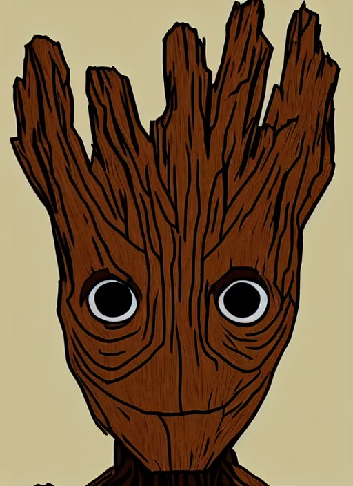 Image similar to symmetry!! portrait of groot, minimalist