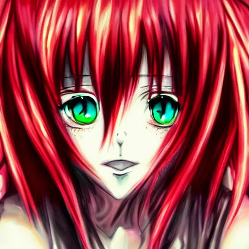 Prompt: realistic painting of Lucy from the anime Elfenlied in the style of RossDraws