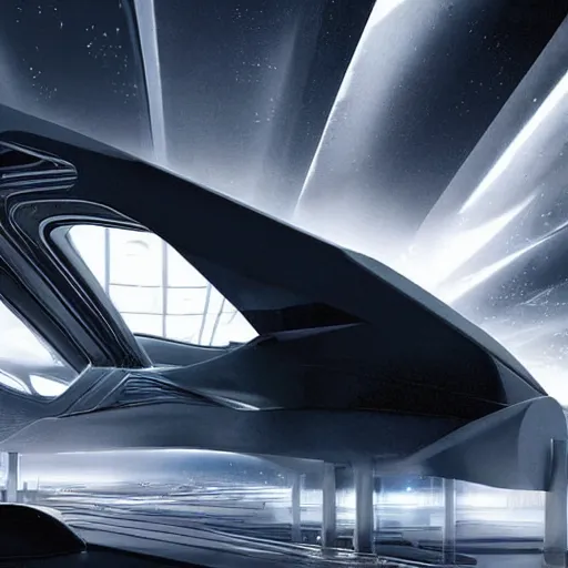 Prompt: sci-fi organic zaha hadid car 50% size and wall structure in the coronation of napoleon painting by Jacques-Louis David and in the blade runner 2049 film search pinterest keyshot product render 4k in dark plastic