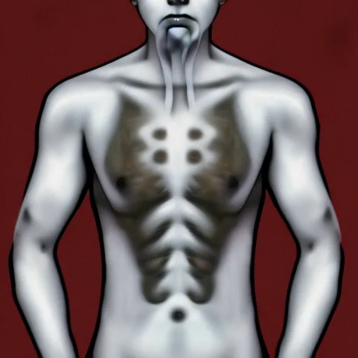 Image similar to half human half milk, digital art,