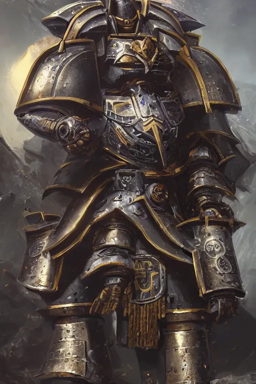 Image similar to armor portrait heros warhammer 4 0 k horus heresy fanart - the primarchs emperor by johannes helgeson animated with vfx concept artist & illustrator global illumination ray tracing hdr fanart arstation zbrush central hardmesh 8 k octane renderer comics stylized