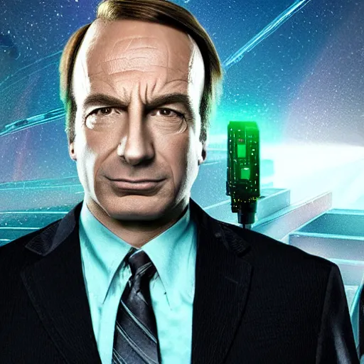 Image similar to better call saul as a borg from star trek