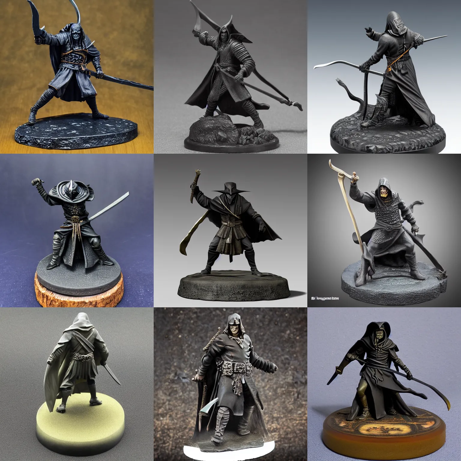 Prompt: 80mm resin detailed miniature of a Solomon Kane, Logo, textured base; Product Introduction Photos, 4K, view from front