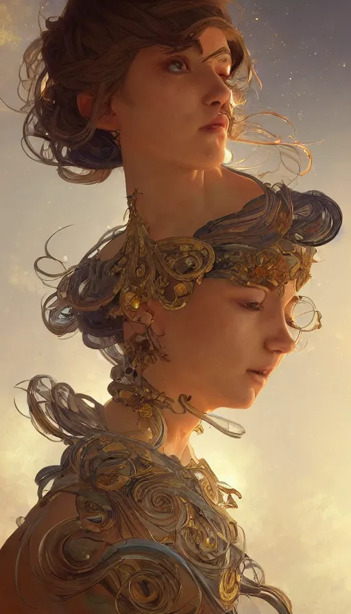 Prompt: jump, fibonacci, sweat drops, insane, intricate, highly detailed, digital painting, artstation, concept art, smooth, sharp focus, illustration, Unreal Engine 5, 8K, art by artgerm and greg rutkowski and alphonse mucha