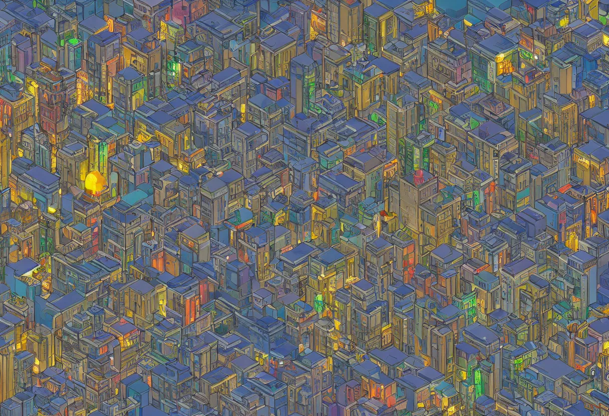 Image similar to a wide shot of a city with 2 planets that's collide in the sky, night time, 16bits, pixel art, degradation filter, compression, low saturation, crushed graphics, chromatic aberration, 2D, flat