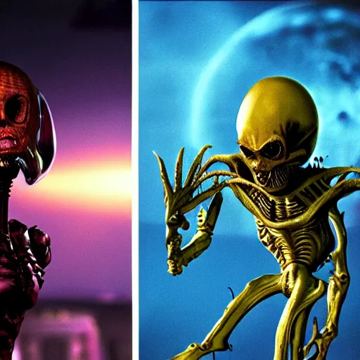 Image similar to mars attacks with alien vs predator