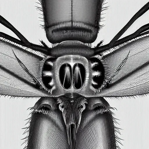 Image similar to digital art of mosquito close up highly detailed