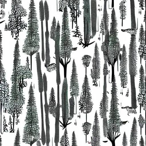 Image similar to forest of cartoon trees