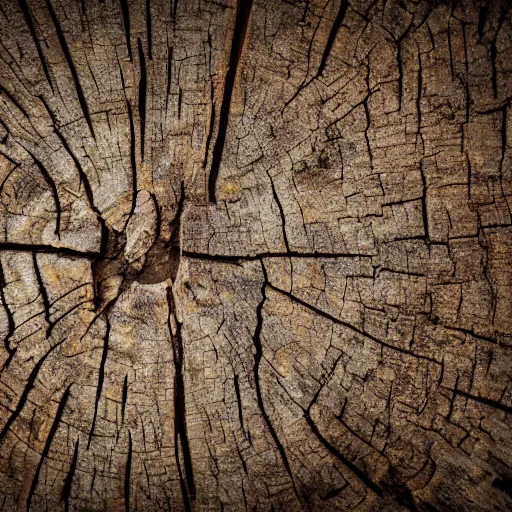 Prompt: dark rustic cracked flaky log wood texture, award winning photo, vintage, gritty, upscaled, HD 8k