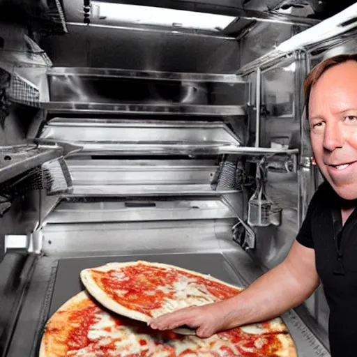 Image similar to Alex Jones Making Pizza In Space