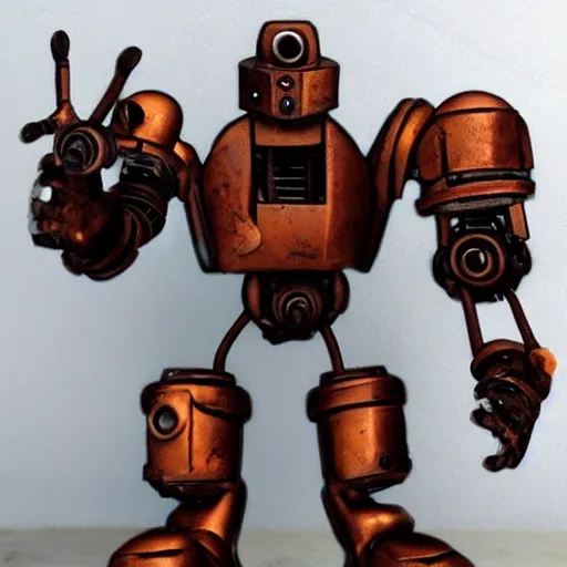 Prompt: cute metallic rusted old cyberpunk dark monster