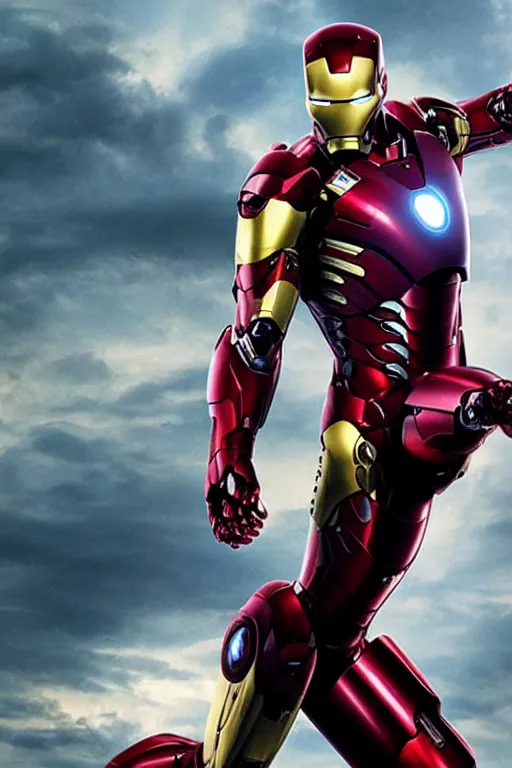 Image similar to richard gere is newiron man, epic scene from marvel movie, movie poster